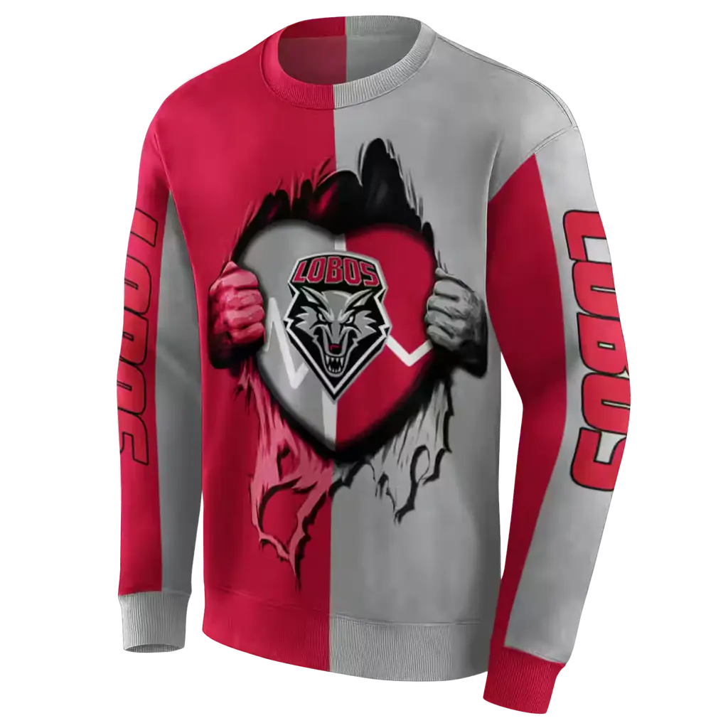 new mexico lobos heartbeat graphic red hoodie new arrival new mexico lobos heartbeat graphic red hoodie new arrival