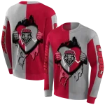 new mexico lobos heartbeat graphic red hoodie best selling