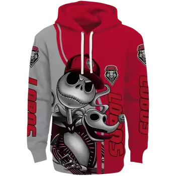 new mexico lobos jack skellington red hoodie best selling