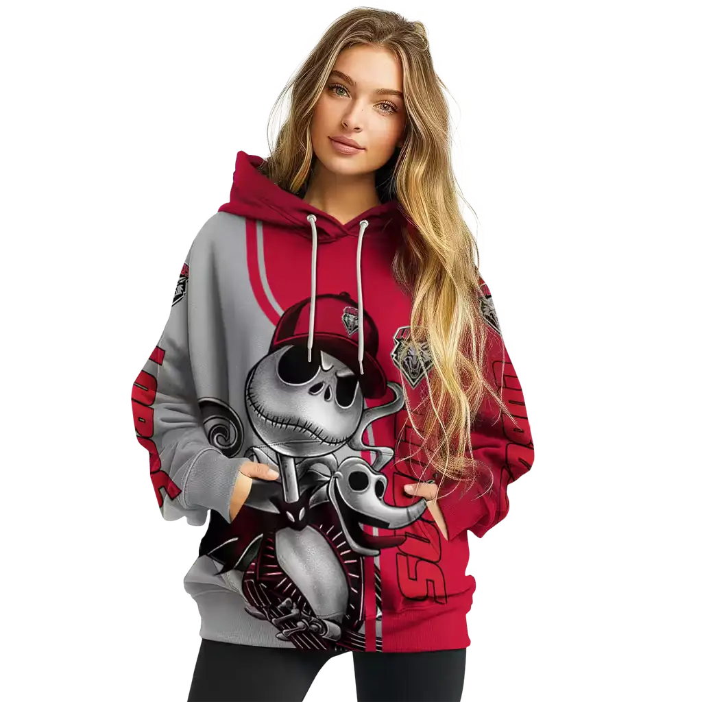 new mexico lobos jack skellington red hoodie high quality new mexico lobos jack skellington red hoodie high quality