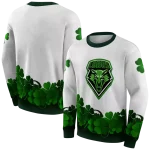 new mexico lobos lucky motif white green hoodie best selling