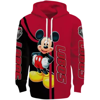 new mexico lobos mickey mouse red black hoodie best selling