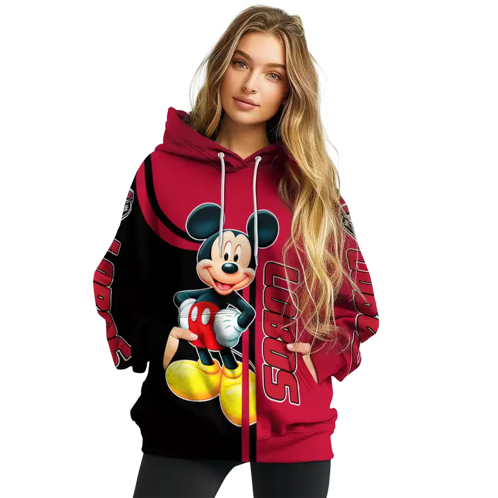 new mexico lobos mickey mouse red black hoodie high quality new mexico lobos mickey mouse red black hoodie high quality