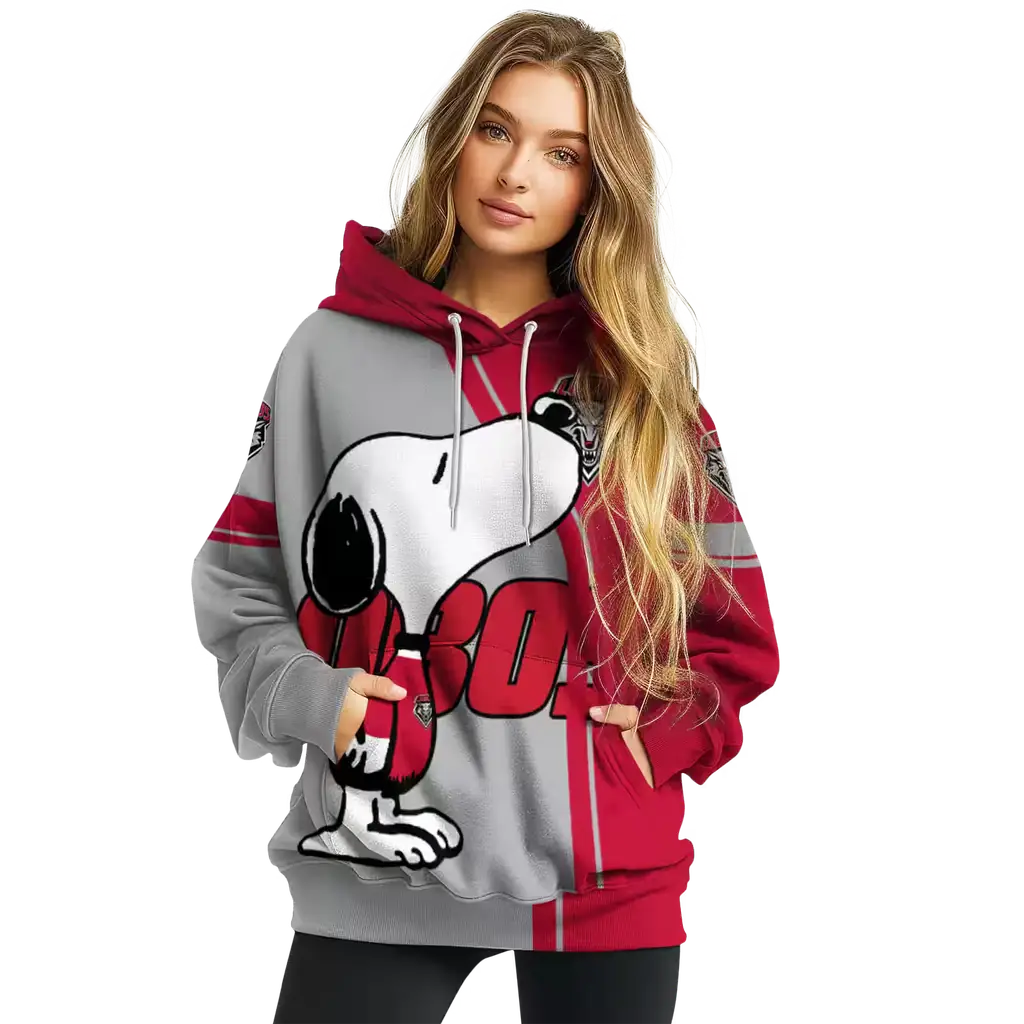 new mexico lobos playful snoopy red hoodie high quality new mexico lobos playful snoopy red hoodie high quality