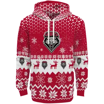 new mexico lobos reindeer motif red hoodie best selling