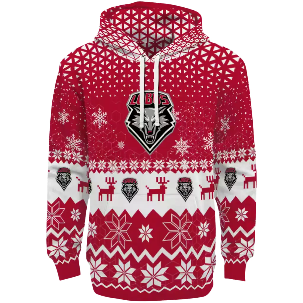 new mexico lobos reindeer motif red hoodie best selling new mexico lobos reindeer motif red hoodie best selling