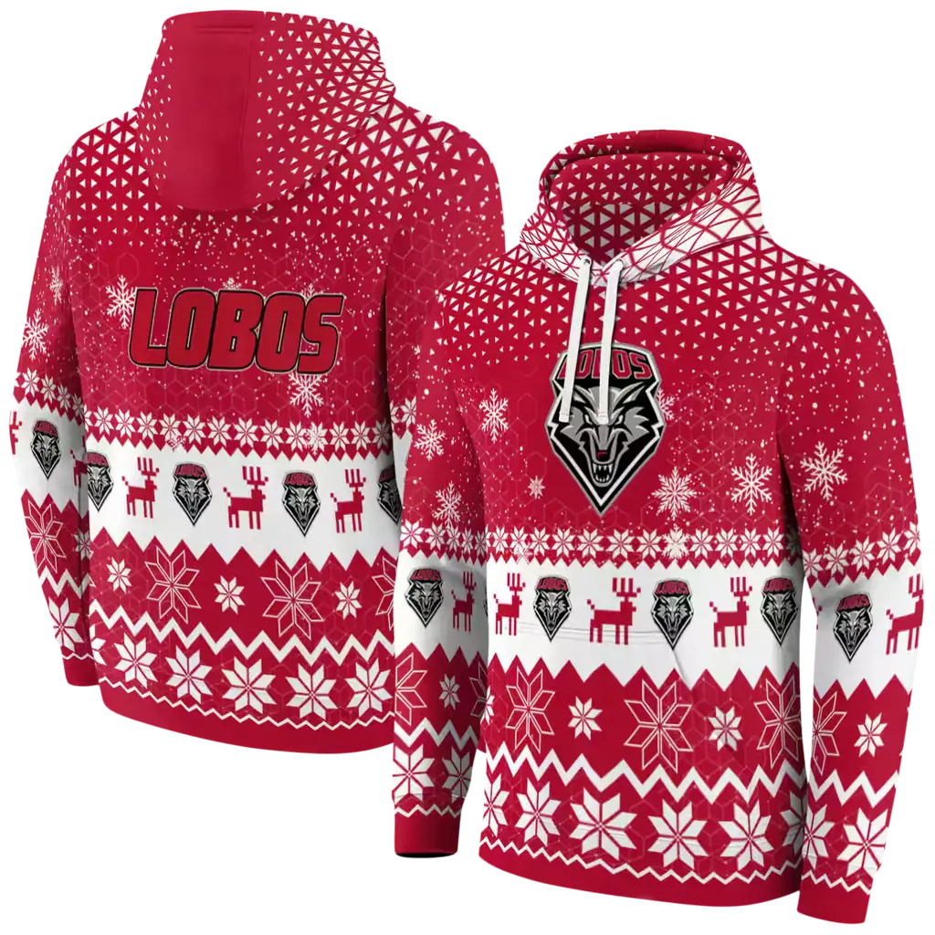 new mexico lobos reindeer motif red hoodie fashion forward new mexico lobos reindeer motif red hoodie fashion forward
