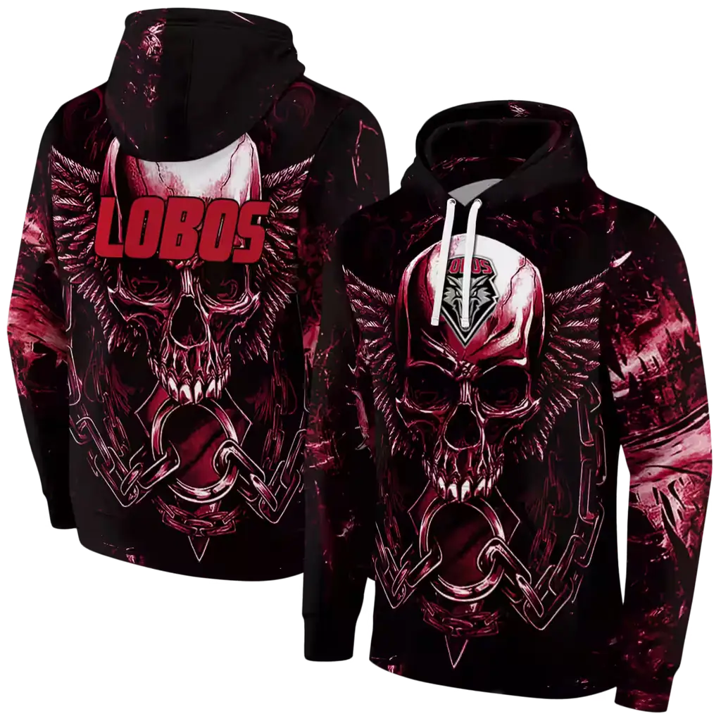 new mexico lobos skull artwork red black hoodie fashion forward new mexico lobos skull artwork red black hoodie fashion forward