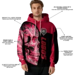 new mexico lobos skull motif red black hoodie best selling
