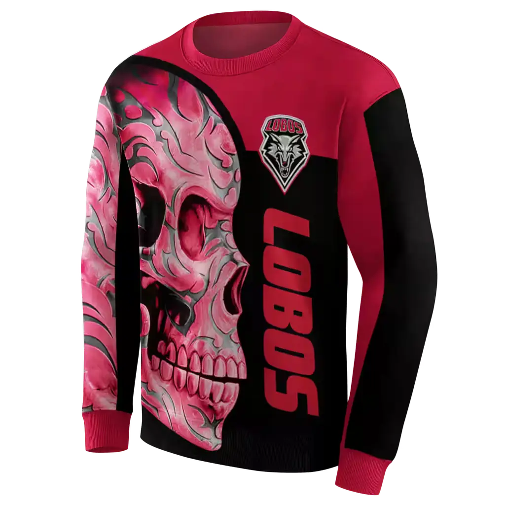 new mexico lobos skull motif red black hoodie new arrival new mexico lobos skull motif red black hoodie new arrival