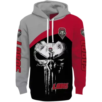 new mexico lobos skull punisher grey black hoodie best selling
