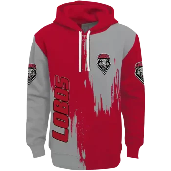 new mexico lobos splatter effect red hoodie best selling