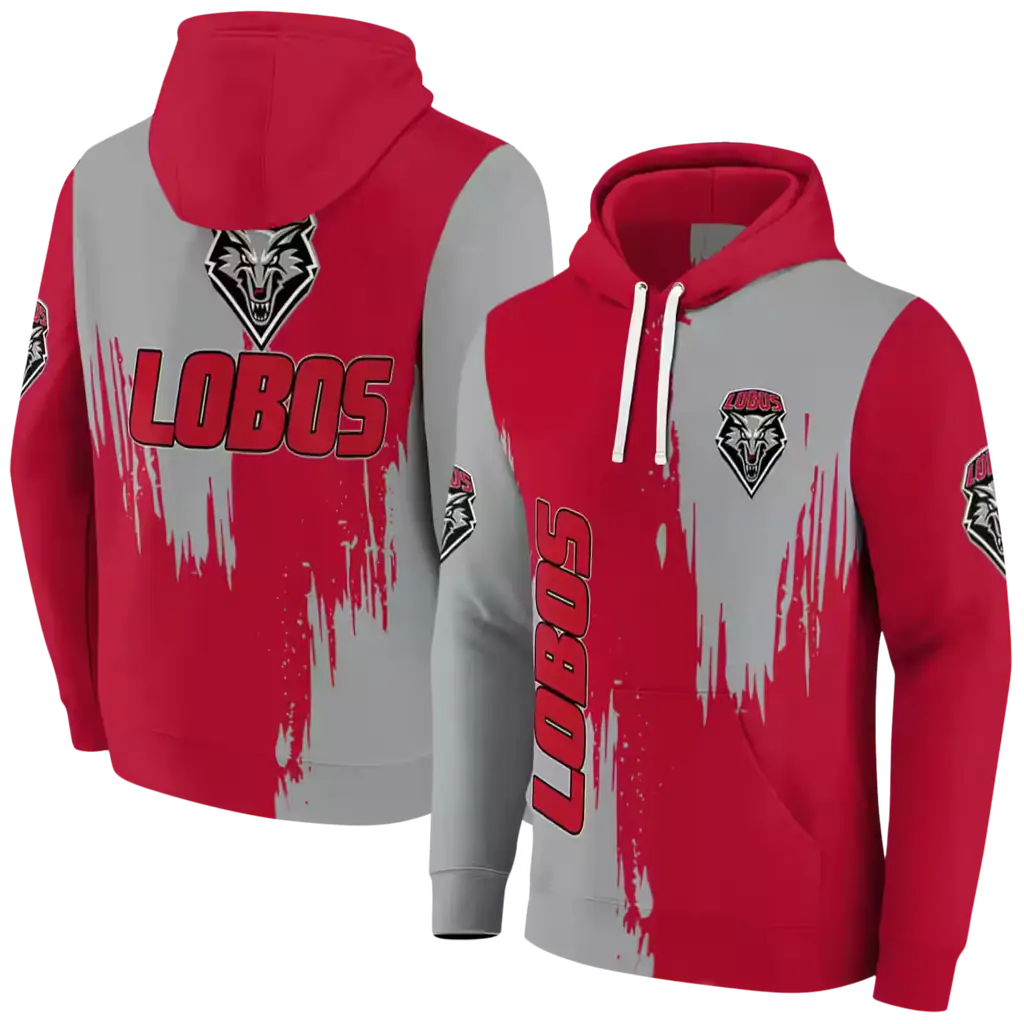new mexico lobos splatter effect red hoodie fashion forward new mexico lobos splatter effect red hoodie fashion forward