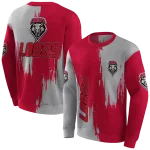 new mexico lobos splatter effect red hoodie best selling