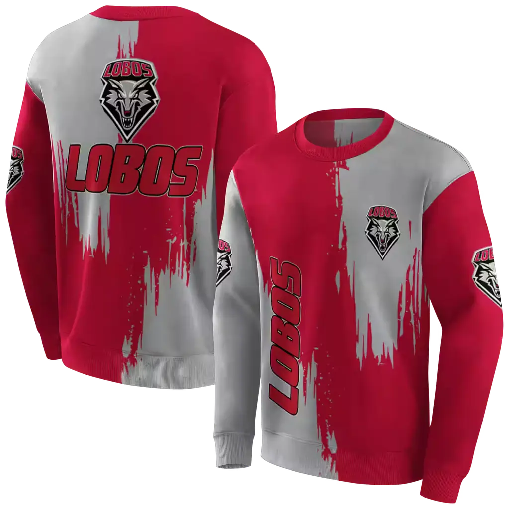 new mexico lobos splatter effect red hoodie premium grade new mexico lobos splatter effect red hoodie premium grade