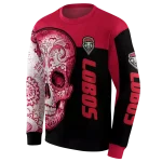 new mexico lobos sugar skull red black hoodie best selling