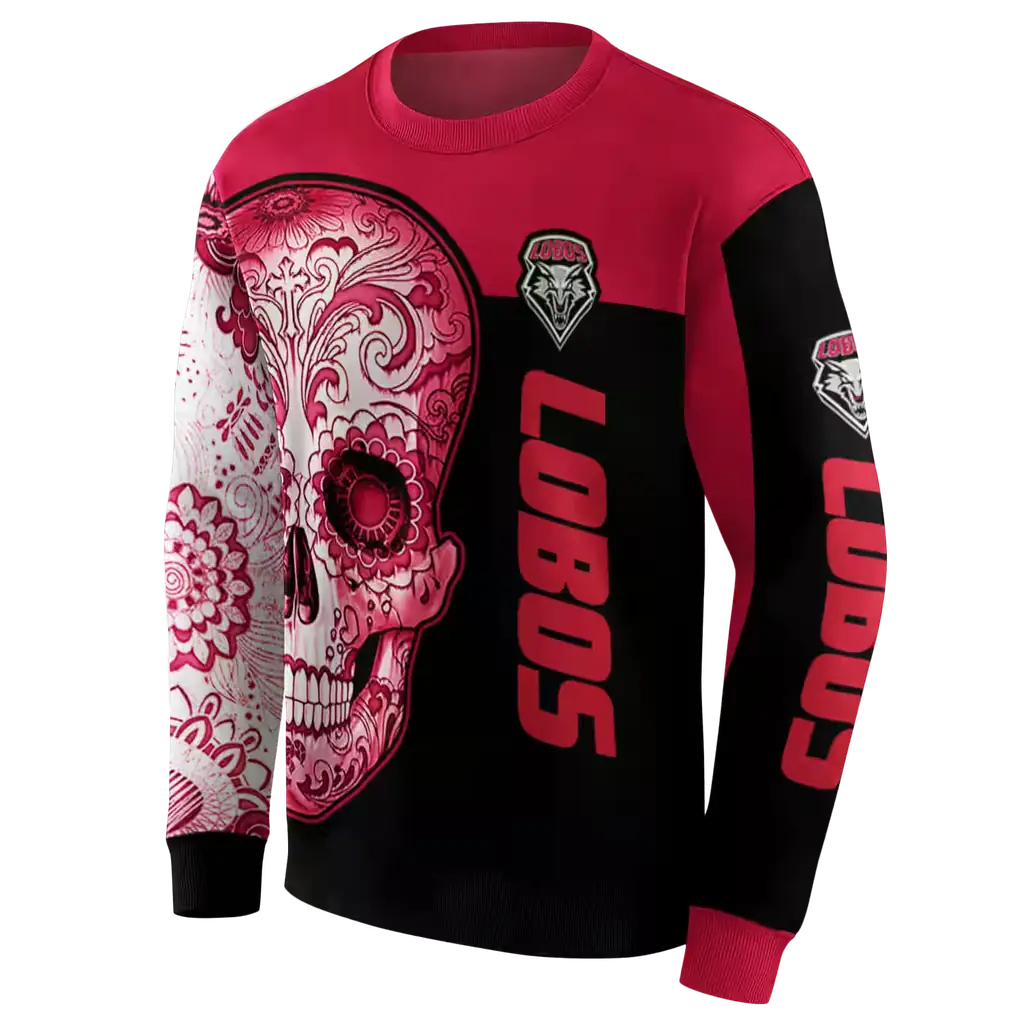 new mexico lobos sugar skull red black hoodie new arrival new mexico lobos sugar skull red black hoodie new arrival