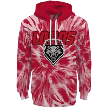 new mexico lobos tie dye pattern red hoodie best selling