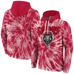 new mexico lobos tie dye pattern red hoodie best selling