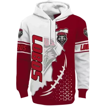 new mexico lobos triangular pattern red white hoodie best selling