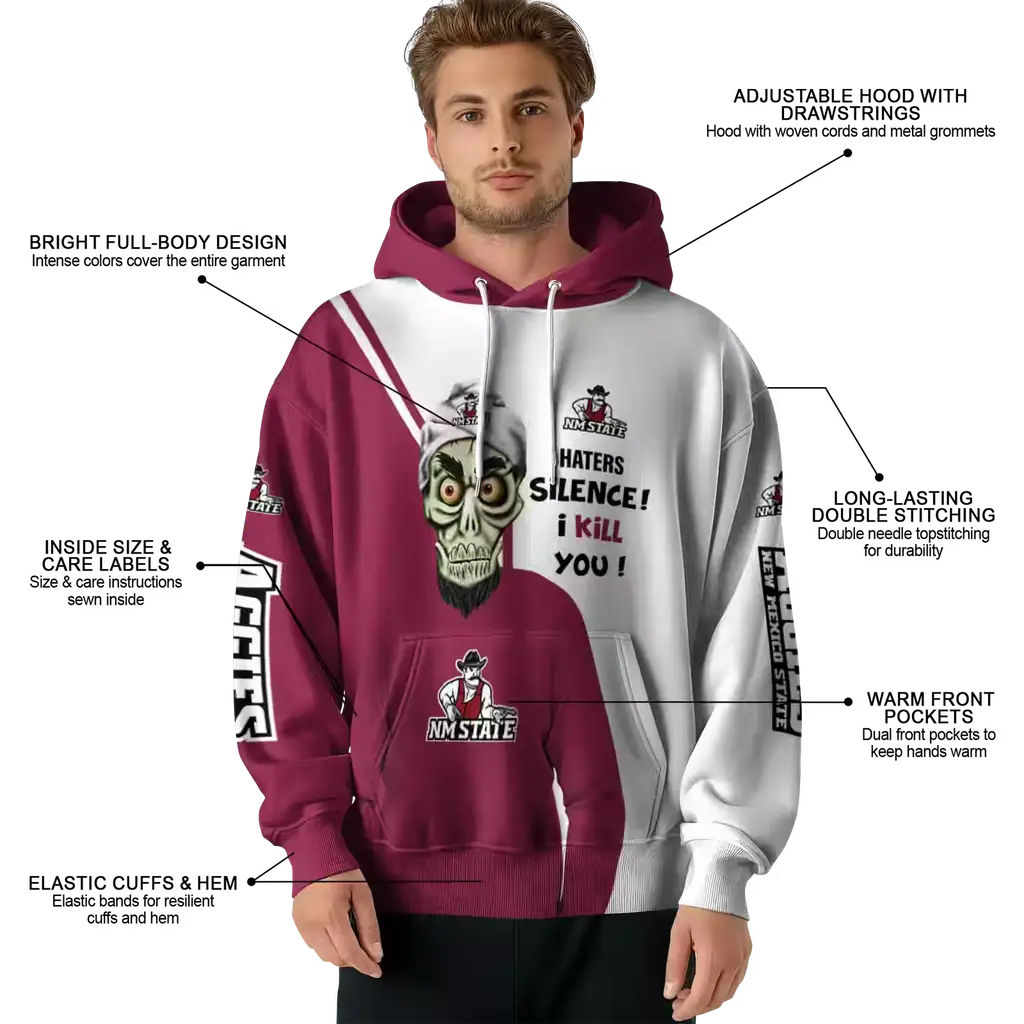 new mexico state aggies achmed skull crimson hoodie latest model new mexico state aggies achmed skull crimson hoodie latest model
