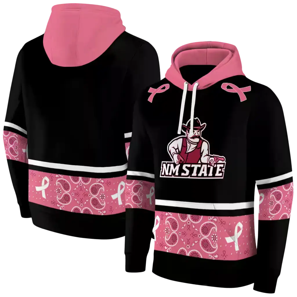new mexico state aggies awareness ribbon black pink hoodie fashion forward new mexico state aggies awareness ribbon black pink hoodie fashion forward
