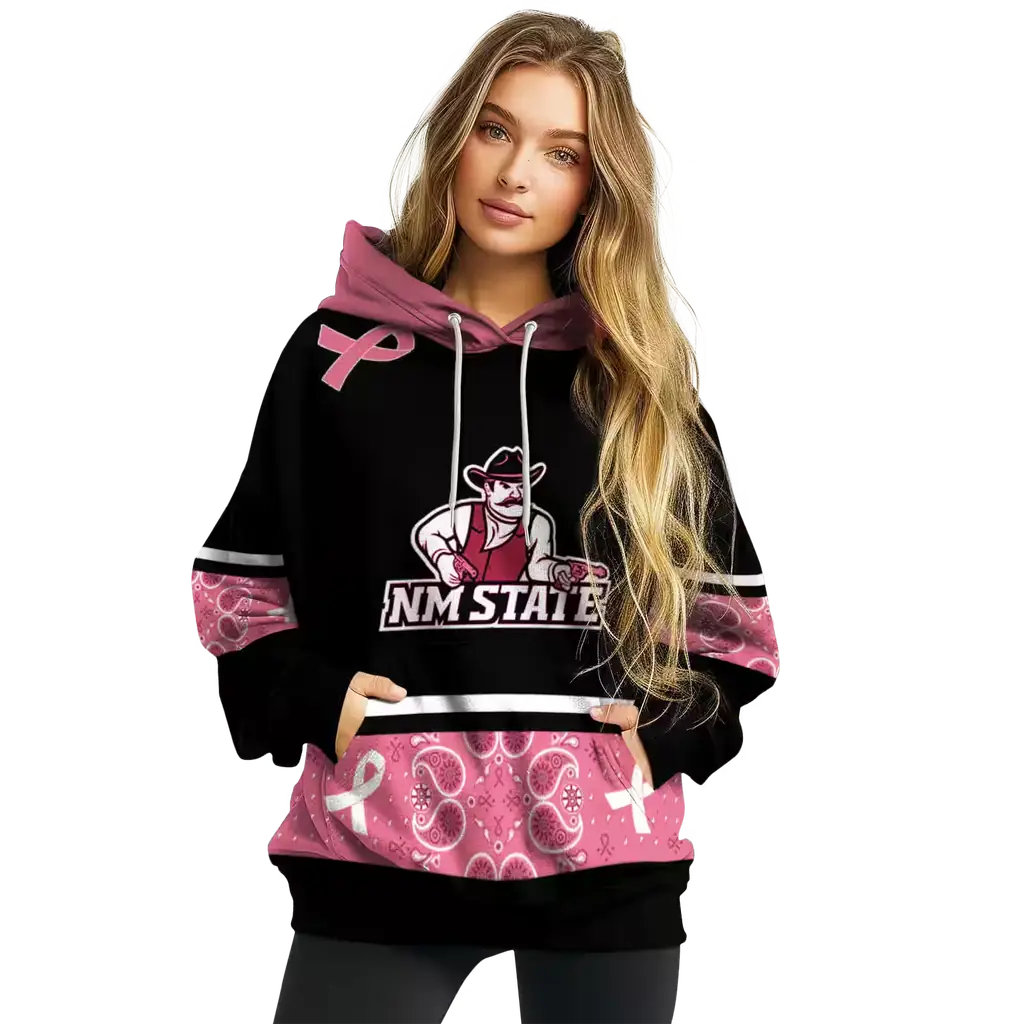 new mexico state aggies awareness ribbon black pink hoodie high quality new mexico state aggies awareness ribbon black pink hoodie high quality