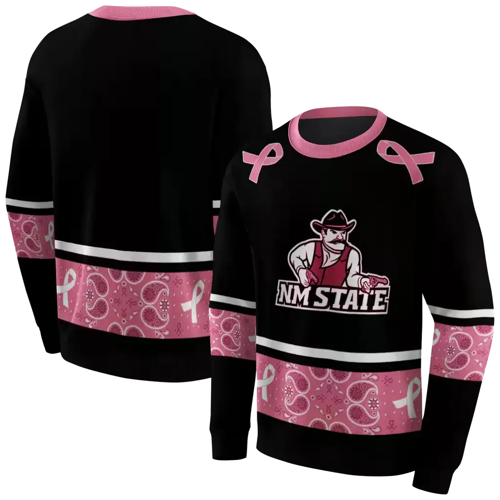new mexico state aggies awareness ribbon black pink hoodie premium grade new mexico state aggies awareness ribbon black pink hoodie premium grade