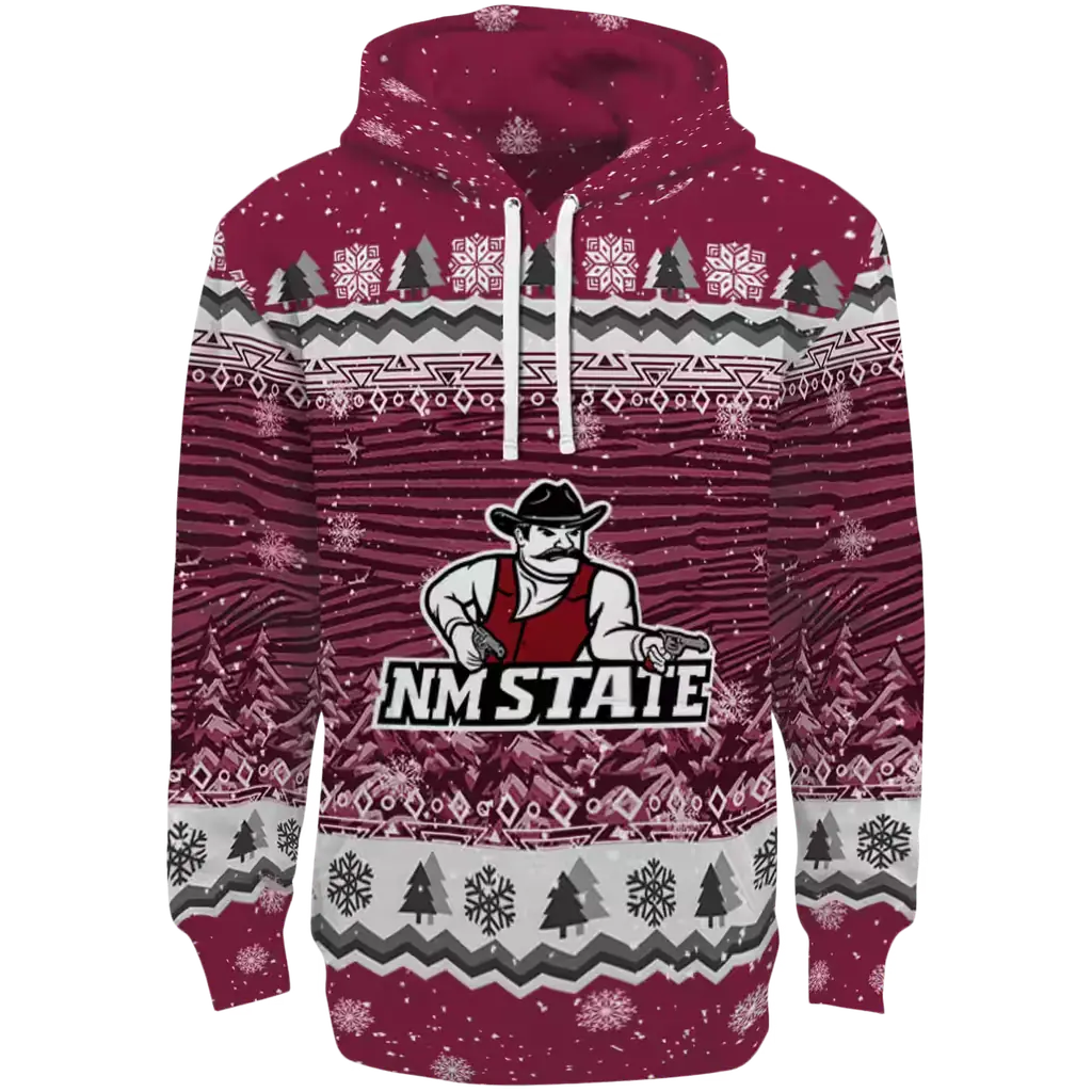 new mexico state aggies christmas trees crimson hoodie best selling new mexico state aggies christmas trees crimson hoodie best selling