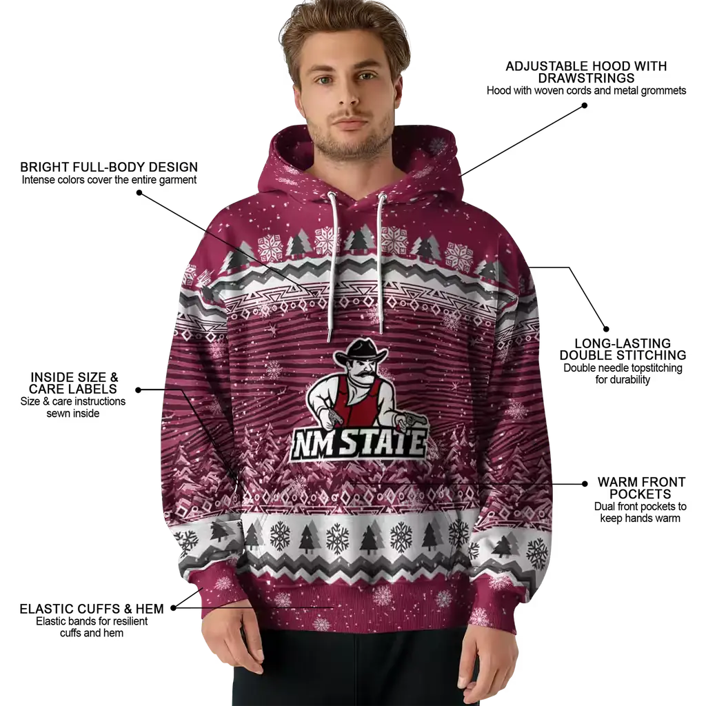 new mexico state aggies christmas trees crimson hoodie latest model new mexico state aggies christmas trees crimson hoodie latest model