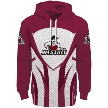 new mexico state aggies concentric lines crimson black hoodie best selling