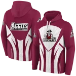 new mexico state aggies concentric lines crimson black hoodie best selling