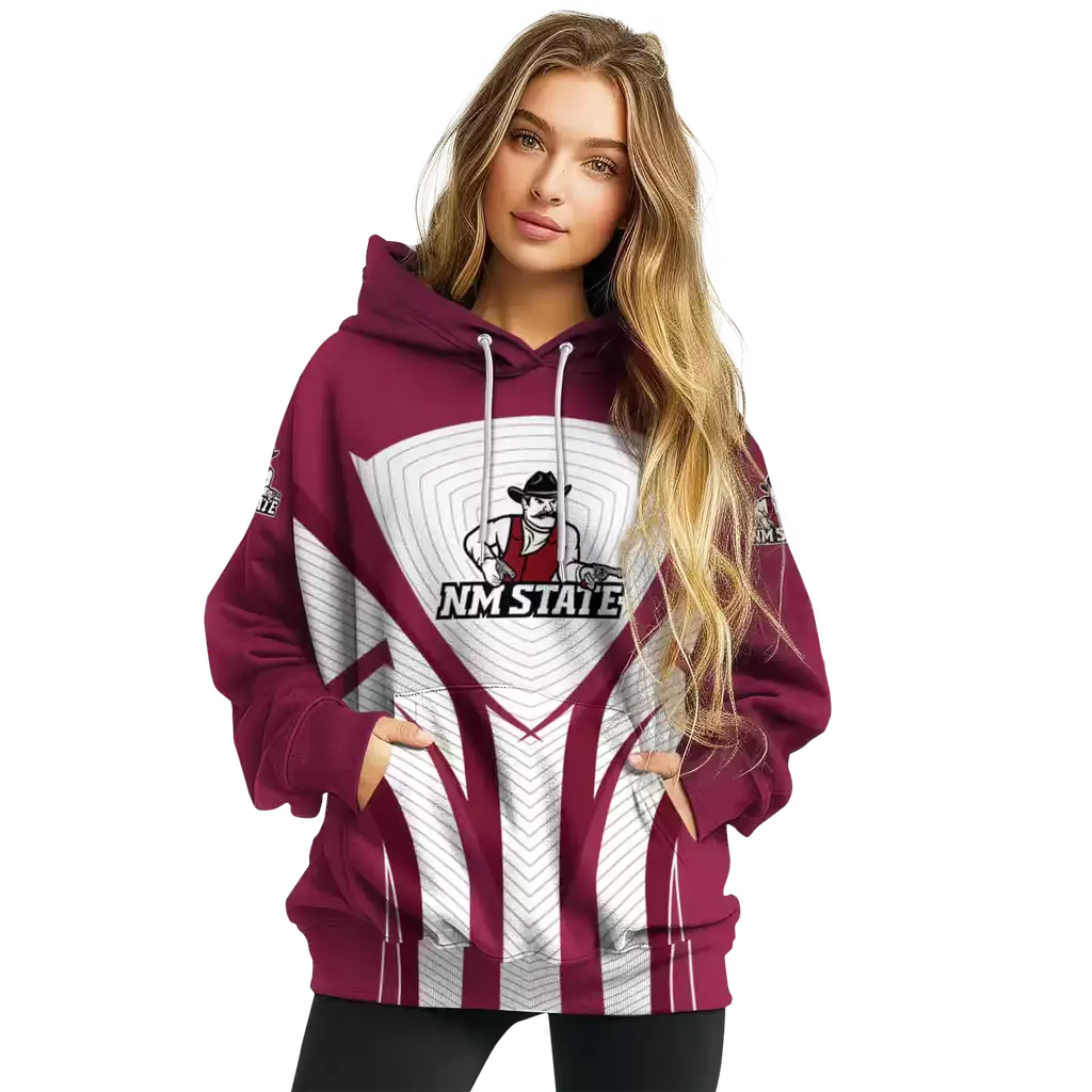 new mexico state aggies concentric lines crimson black hoodie high quality new mexico state aggies concentric lines crimson black hoodie high quality