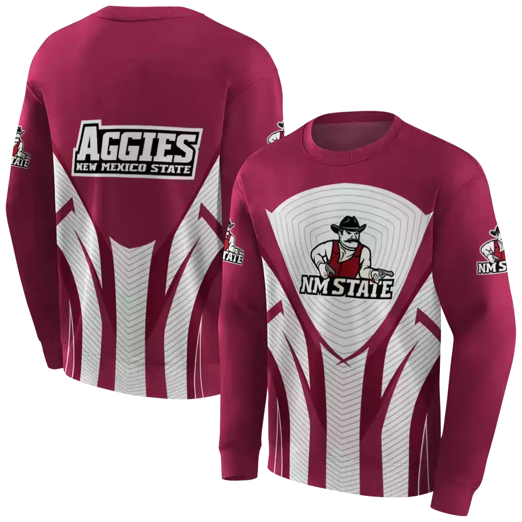new mexico state aggies concentric lines crimson black hoodie premium grade new mexico state aggies concentric lines crimson black hoodie premium grade