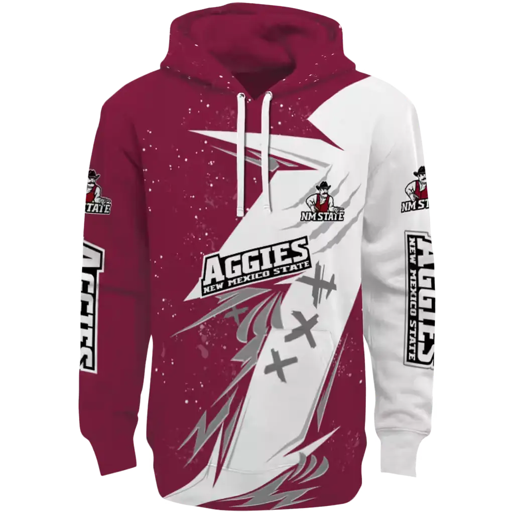 new mexico state aggies dynamic slash crimson white hoodie best selling new mexico state aggies dynamic slash crimson white hoodie best selling