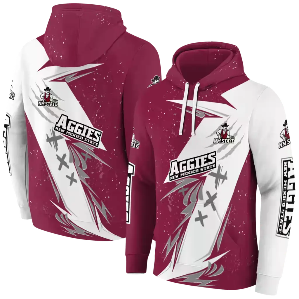 new mexico state aggies dynamic slash crimson white hoodie fashion forward new mexico state aggies dynamic slash crimson white hoodie fashion forward
