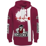 new mexico state aggies football heartbeat crimson hoodie best selling