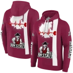 new mexico state aggies football heartbeat crimson hoodie best selling