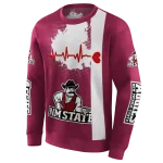 new mexico state aggies football heartbeat crimson hoodie best selling