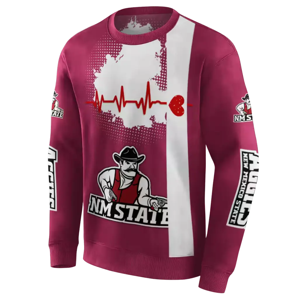 new mexico state aggies football heartbeat crimson hoodie new arrival new mexico state aggies football heartbeat crimson hoodie new arrival