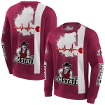 new mexico state aggies football heartbeat crimson hoodie best selling