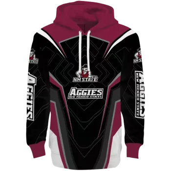 new mexico state aggies futuristic pattern crimson black hoodie best selling