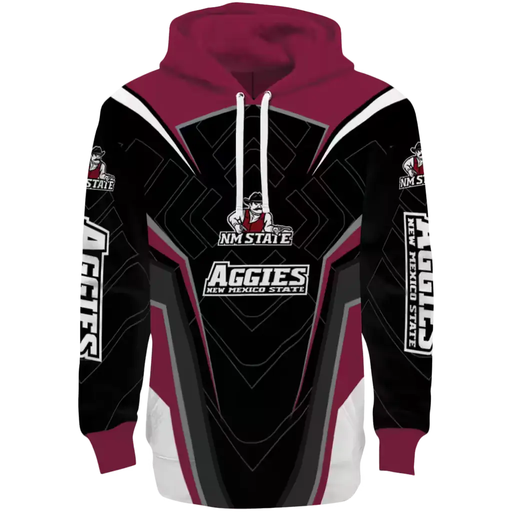 new mexico state aggies futuristic pattern crimson black hoodie best selling new mexico state aggies futuristic pattern crimson black hoodie best selling