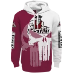 new mexico state aggies graphic punisher crimson white hoodie best selling