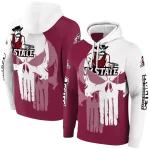 new mexico state aggies graphic punisher crimson white hoodie best selling