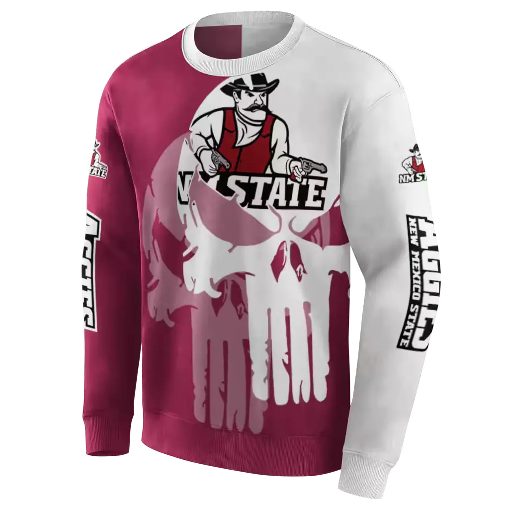 new mexico state aggies graphic punisher crimson white hoodie new arrival new mexico state aggies graphic punisher crimson white hoodie new arrival