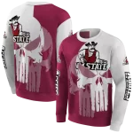 new mexico state aggies graphic punisher crimson white hoodie best selling