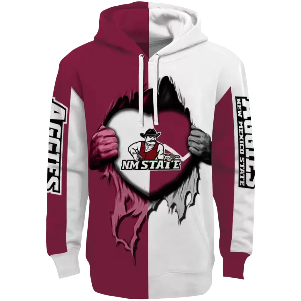 new mexico state aggies heartbeat graphic crimson hoodie best selling new mexico state aggies heartbeat graphic crimson hoodie best selling