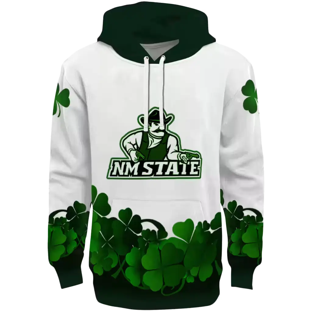 new mexico state aggies lucky motif white green hoodie best selling new mexico state aggies lucky motif white green hoodie best selling