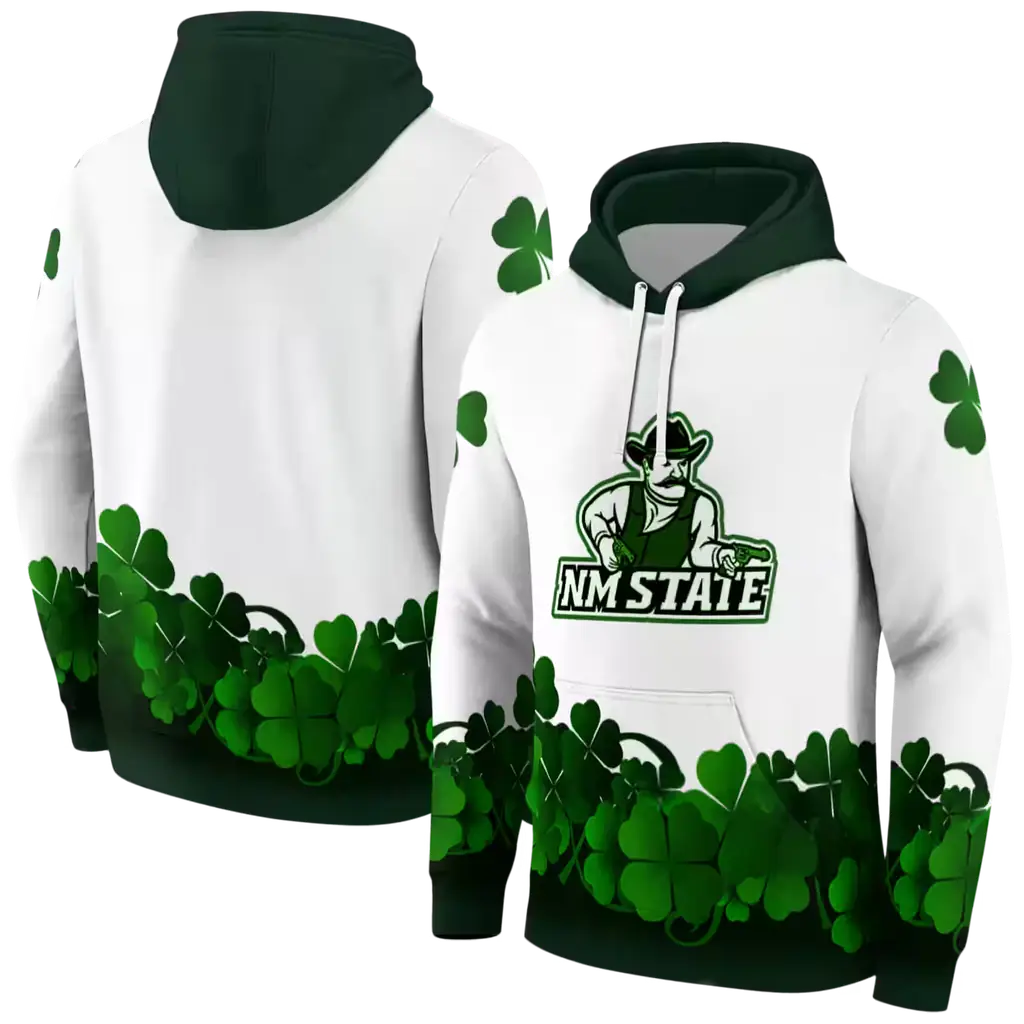 new mexico state aggies lucky motif white green hoodie fashion forward new mexico state aggies lucky motif white green hoodie fashion forward